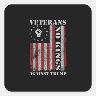 Militair Veteranen Protest Vlag Patriottische Vrij Vierkante Sticker