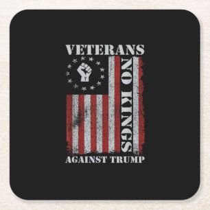 Militair Veteranen Protesteer Vlag Patriottische V Kartonnen Onderzetters