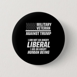 Militair veteranen tegen Trump liberaal Usa verkie Ronde Button 5,7 Cm