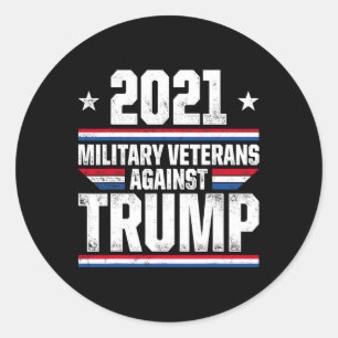 Militair veteranen tegen Trump schenden Amerikaans Ronde Sticker