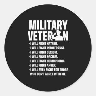 Militair Veteranen Tegen Trump Strijd Usa Verkiezi Ronde Sticker