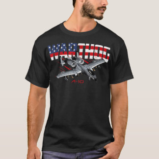 Militair vliegtuig A10 Warthog Amerikaanse vlag T-shirt
