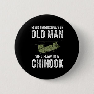 Militair Vliegtuig Collectie van Zynx Een oud Man Ronde Button 5,7 Cm