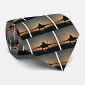 Militair vliegtuig silhouet stropdas (Opgerold)