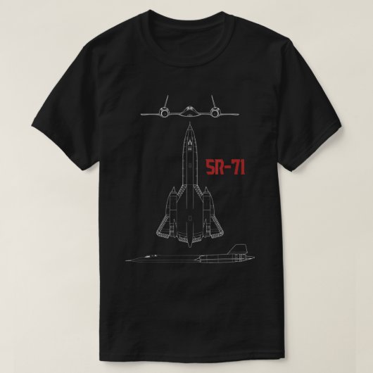 Militair Vliegtuig Sr-71 Blackbird Usaf Pilot Gif. T-shirt (Design voorkant)