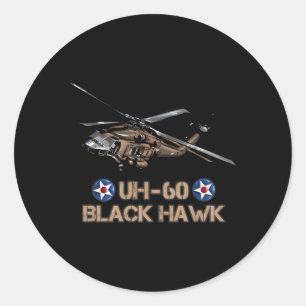 Militair Vliegtuig UH-60 Black Hawk Huey Helikopte Ronde Sticker