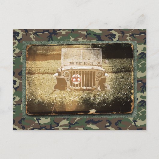 Militair voertuig briefkaart (Voorkant)