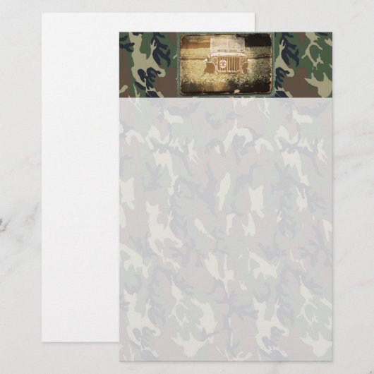 Militair voertuig briefpapier (Voorkant / Achterkant)