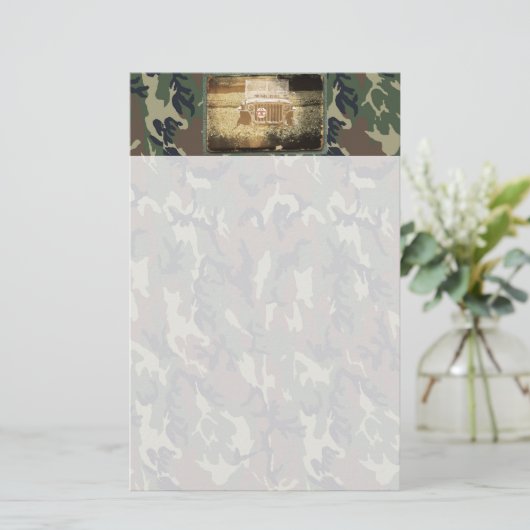 Militair voertuig briefpapier (Staand voorkant)