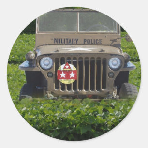 Militair voertuig ronde sticker
