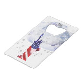 ** Militair Vrijheidsbeeld Rood Wit Blauw Veteraan Creditkaart Flessenopener (Achterkant Gekanteld)