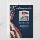 Militair, VS vlag, foto begrafenisprogramma Kaart (Voorkant)