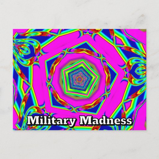 Militair waanzin briefkaart (Voorkant)