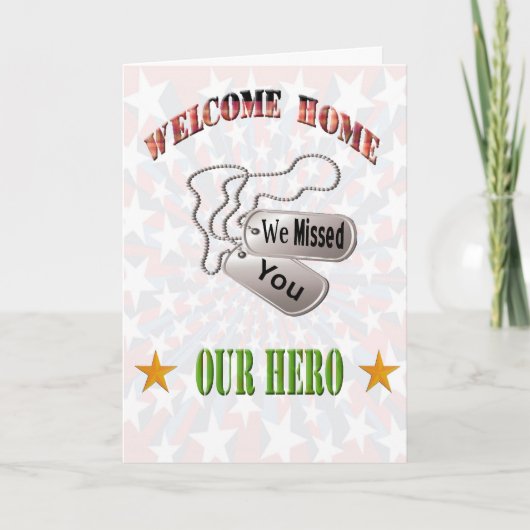 Militair Welkom thuis Miss You Kaart (Voorkant)