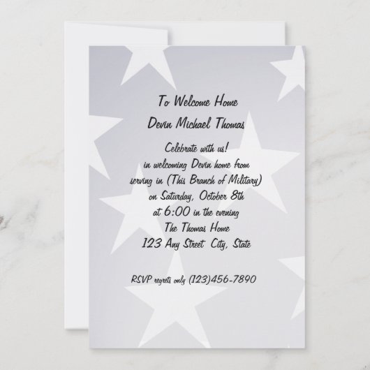 Militair Welkom Thuisfeest Kaart (Achterkant)