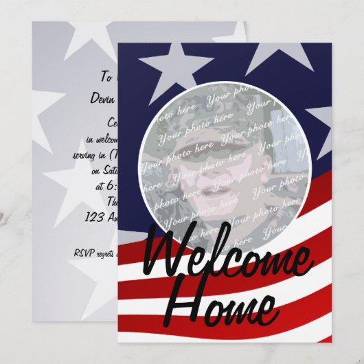 Militair Welkom Thuisfeest Kaart (Voorkant / Achterkant)