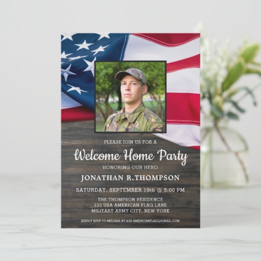 Militair Welkomstland Verenigde Staten Patriottisc Kaart (Staand voorkant)