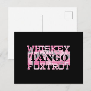 Militair Whiskey Tango Foxtrot Roze Camo Briefkaart