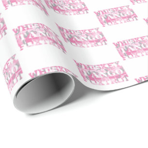 Militair Whiskey Tango Foxtrot Roze Camo Cadeaupapier
