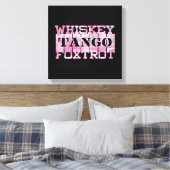 Militair Whiskey Tango Foxtrot Roze Camo Canvas Afdruk (Insitu (Slaapkamer))