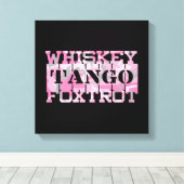 Militair Whiskey Tango Foxtrot Roze Camo Canvas Afdruk (Insitu (Houten vloer))