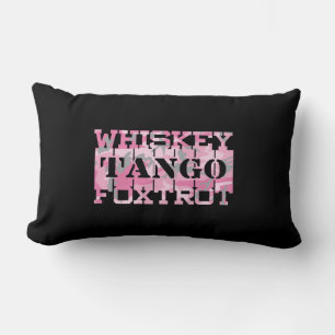 Militair Whiskey Tango Foxtrot Roze Camo Kussen