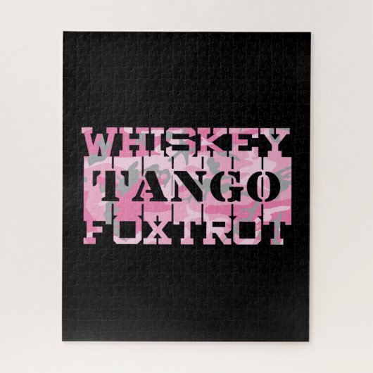 Militair Whiskey Tango Foxtrot Roze Camo Legpuzzel (Verticaal)