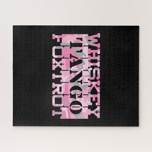 Militair Whiskey Tango Foxtrot Roze Camo Legpuzzel (Horizontaal)