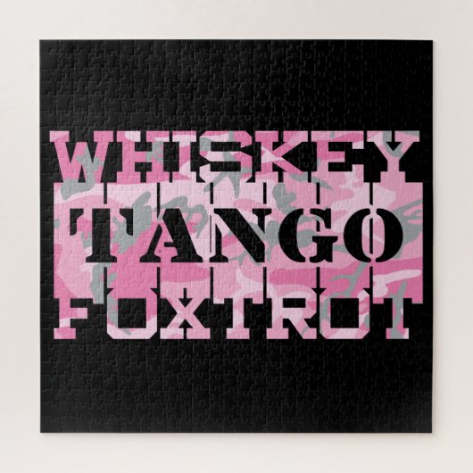 Militair Whiskey Tango Foxtrot Roze Camo Legpuzzel (Verticaal)