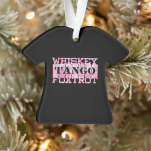 Militair Whiskey Tango Foxtrot Roze Camo Ornament