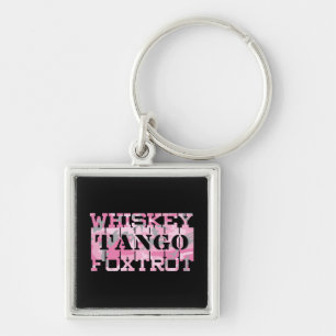 Militair Whiskey Tango Foxtrot Roze Camo Sleutelhanger