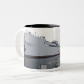 Militair zeescheepvaartziekenhuis tweekleurige koffiemok (Voorkant links)