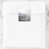 Militair zeescheepvaartziekenhuis vierkante sticker (Tas)