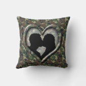 Militair zoenen paar Silhouette Camo Heart Kussen (Achterkant)