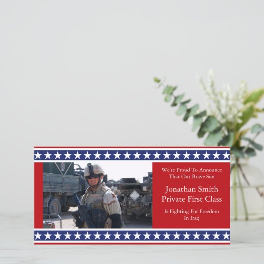 Militaire aankondiging sterren en staven (Staand voorkant)