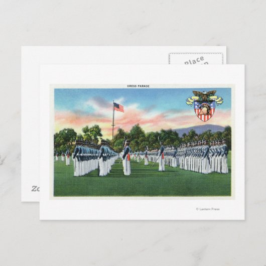 Militaire academische dress-parade # 2 briefkaart (Voorkant / Achterkant)