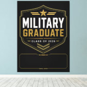 Militaire Afgestudeerde 2026 Canvas met eigen naam Afdruk (Insitu (Houten vloer))