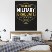 Militaire Afgestudeerde 2026 Canvas met eigen naam Afdruk (Insitu (Slaapkamer))
