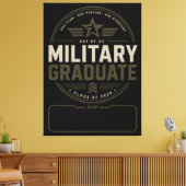 Militaire Afgestudeerde 2026 Geschenk met Eigen Na Canvas Afdruk (Insitu (Woonkamer))