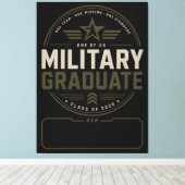 Militaire Afgestudeerde 2026 Geschenk met Eigen Na Canvas Afdruk (Insitu (Houten vloer))