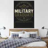 Militaire Afgestudeerde 2026 Geschenk met Eigen Na Canvas Afdruk (Insitu (Slaapkamer))