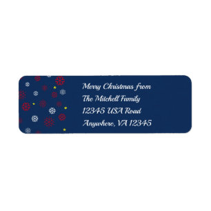 Militaire Amerikaanse Kerstsneeuwvlokken Blauw Etiket