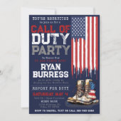 Militaire Amerikaanse vlag BLAUWE Plaatsing Afsche Kaart (Voorkant)