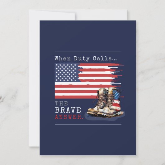 Militaire Amerikaanse vlag BLAUWE Plaatsing Afsche Kaart (Achterkant)