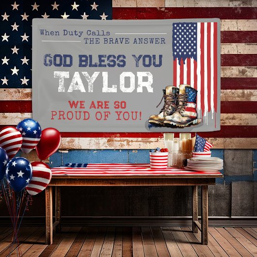 Militaire Amerikaanse vlag GRIJS Gaande Weg Afsche Spandoek