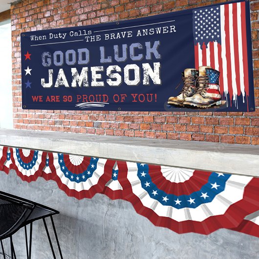 Militaire Amerikaanse vlag laarzen 2.5x6 'Going Aw Spandoek