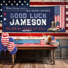 Militaire Amerikaanse vlag laarzen 2.5x6 'Going Aw Spandoek