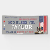 Militaire Amerikaanse vlag laarzen 2.5x6 GRIJS gaa Spandoek (Horizontaal)