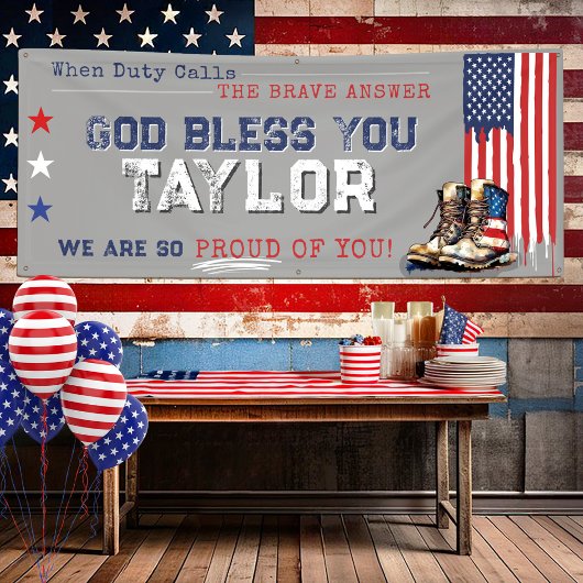 Militaire Amerikaanse vlag laarzen 2.5x6 GRIJS gaa Spandoek