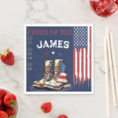 Militaire Amerikaanse vlag laarzen BLUE Going Away Servet (Insitu)